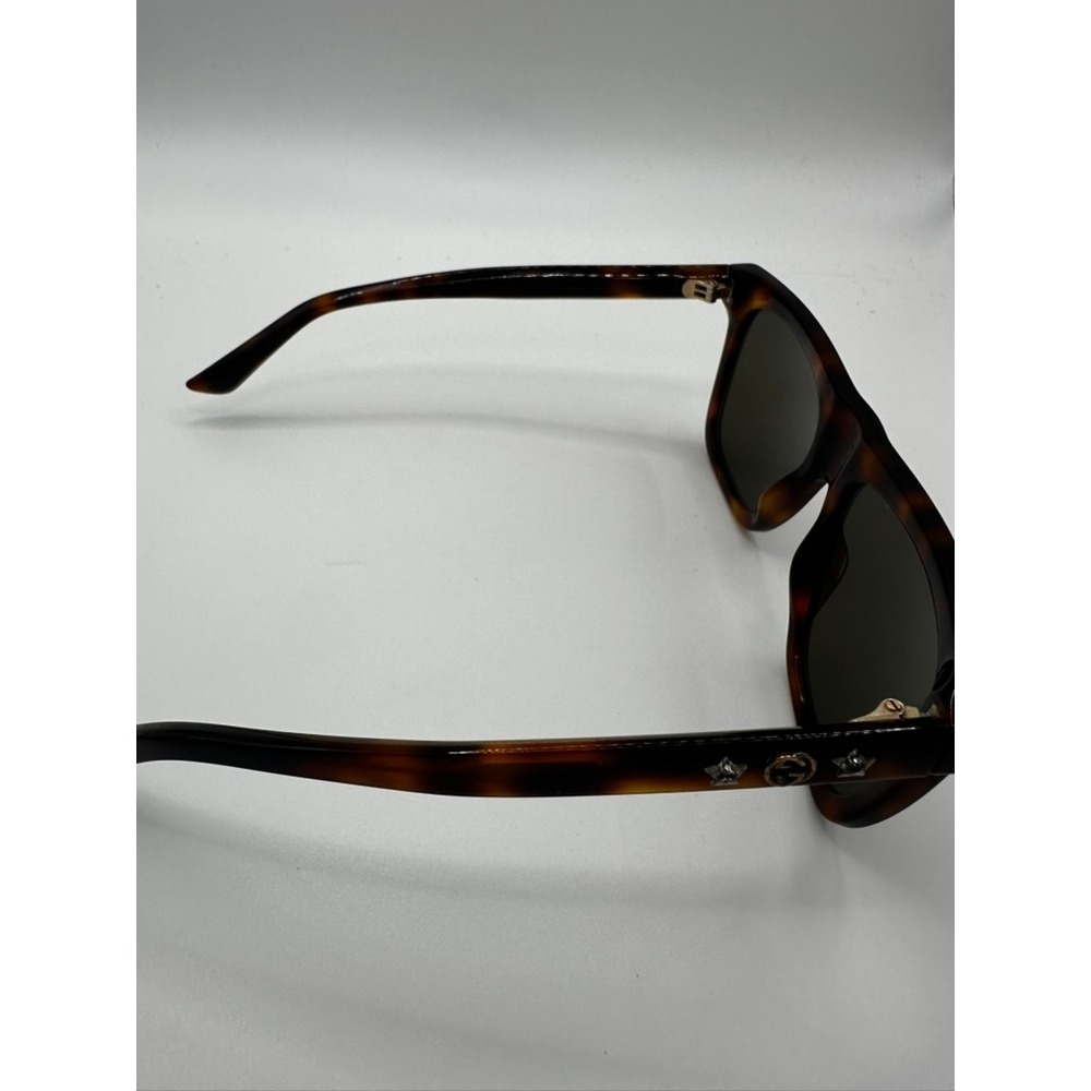 Gucci Tortoise Star Interlocking G Oversized Square Sunglasses GG0208S Brown - Picture 13 of 16